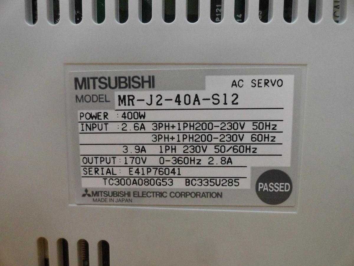 Used Mitsubishi Electric MR-J2-40A-S12 AC Servo Driver MELSERVO No Cover Working