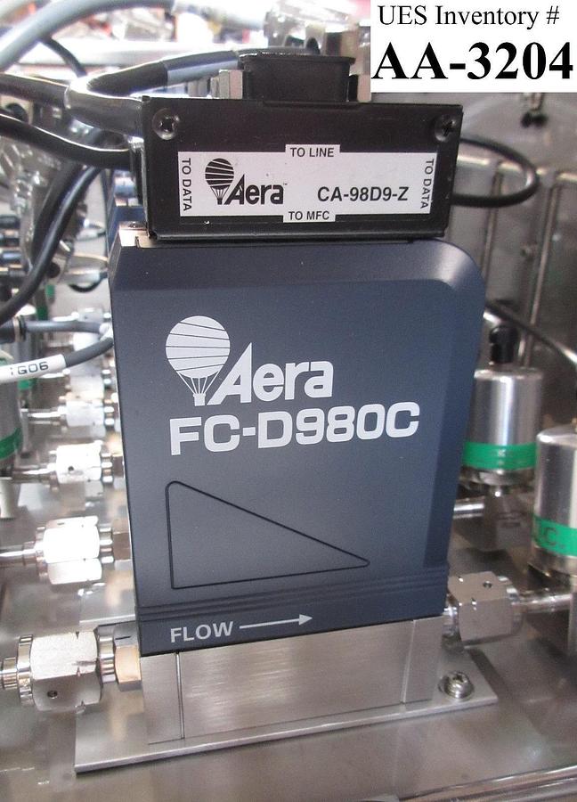 Used Aera TC FC-D980C Mass Flow Controller Cl2 458.076 SCCM w/ CA-98D9-Z Adapter Used