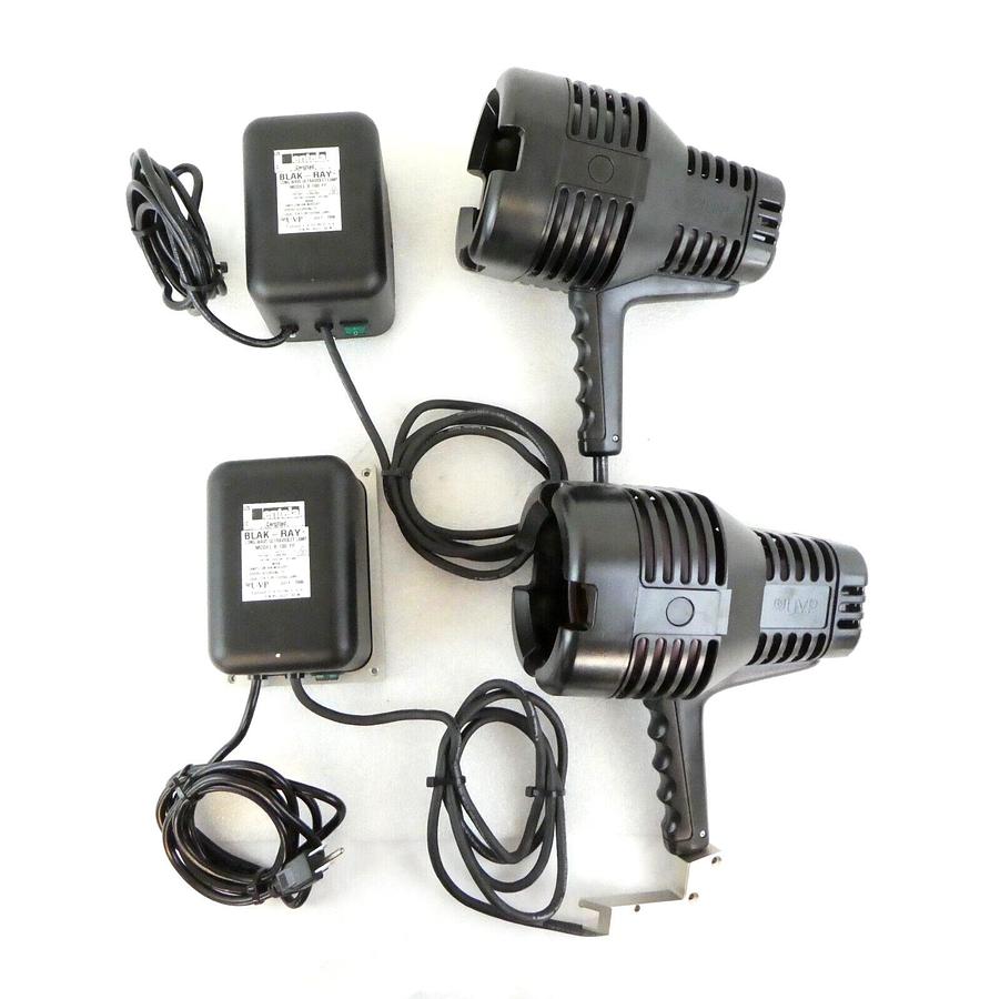 Used UVP Blak-Ray B-100YP UV Ultraviolet Lamp and Ballast Lot of 2 No Bulbs Surplus