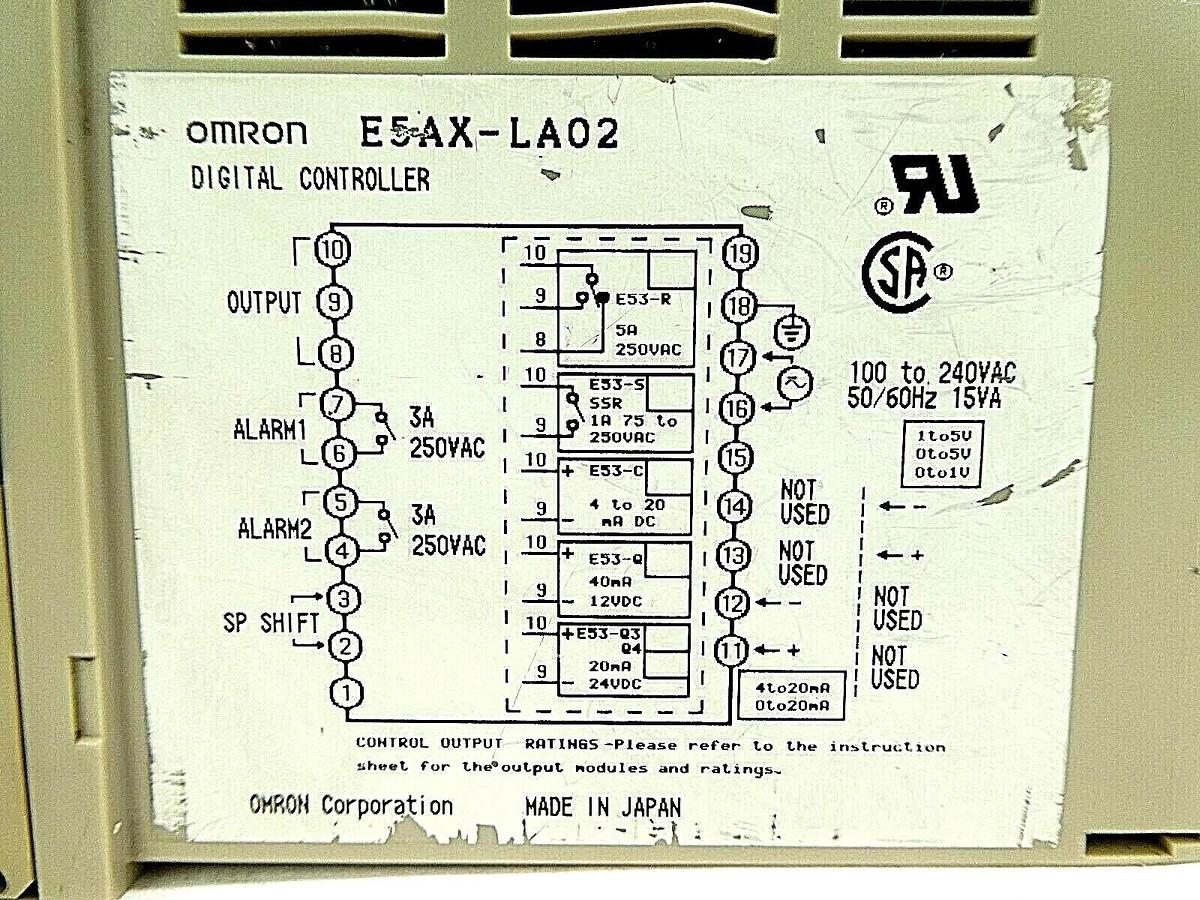 Used Omron E5AX-LA02 Digital Process Temperature Humidity Controller °C Working Spare
