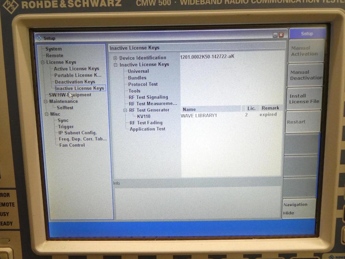 Used Rohde & Schwarz 1201.0002K50 Wideband Radio Comm Tester CMW 500 Non-Signaling