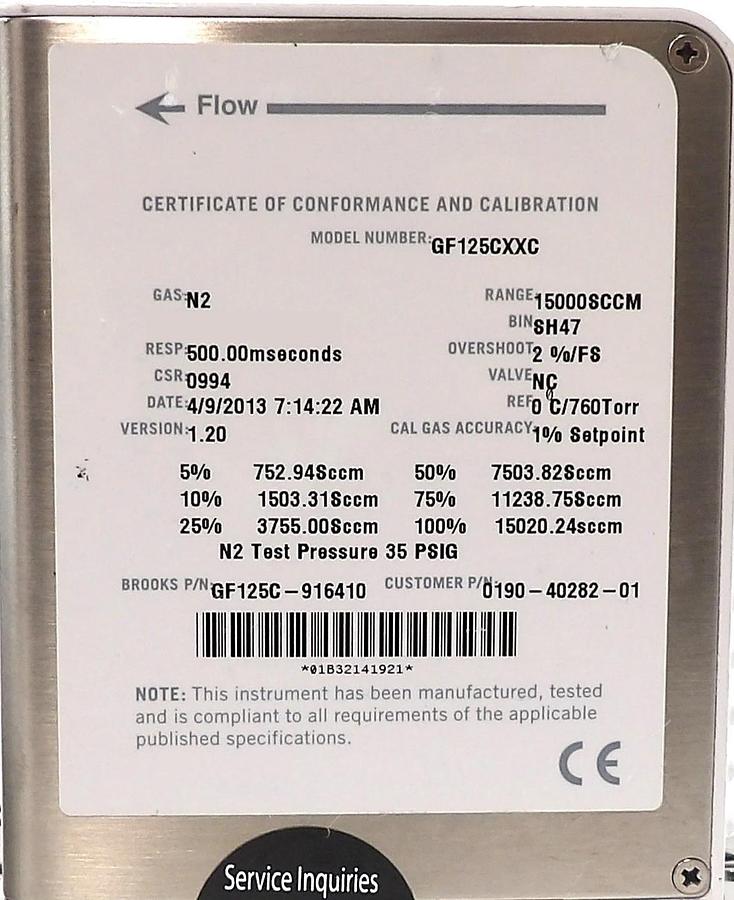 Used Brooks GF125C Mass Flow Controller MFC GF125C-100701 GF125C-102906 Lot of 10