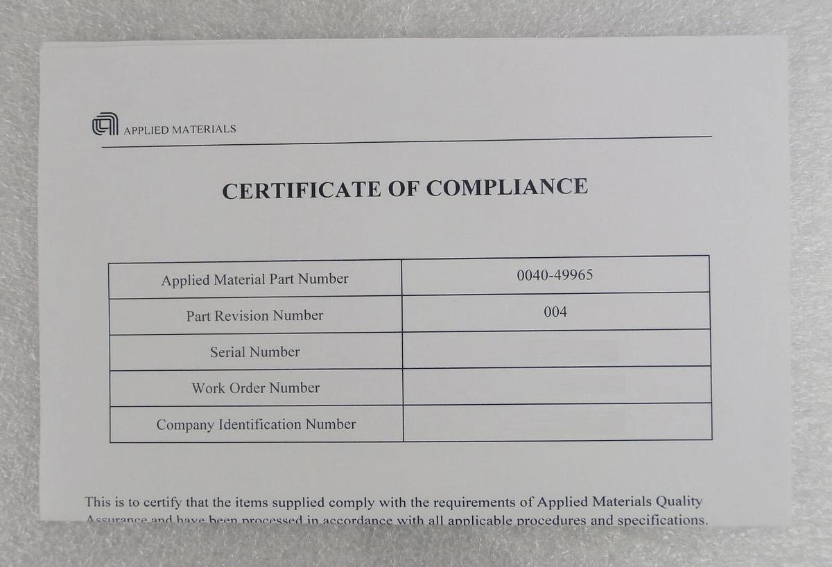 AMAT Applied Materials 0040-49965 300mm Titan Head Grooved Retaining Ring New