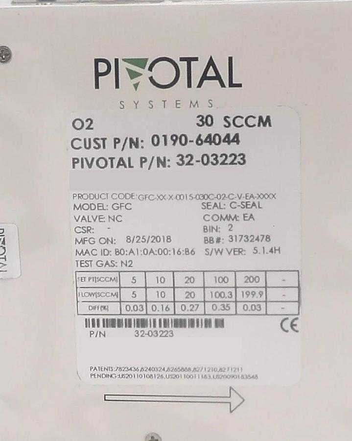 Used Pivotal Systems 32-03223 Mass Flow Controller MFC AMAT 0190-64044 Lot of 3 New