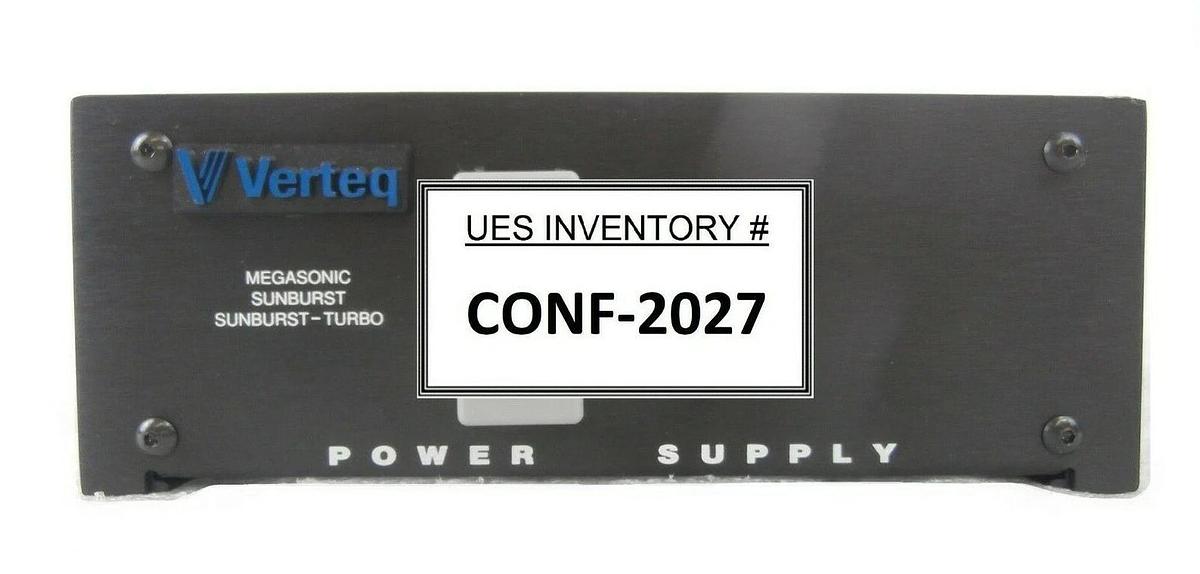 Used Verteq Process Systems Megasonic Sunburst-Turbo Power Supply Working Surplus