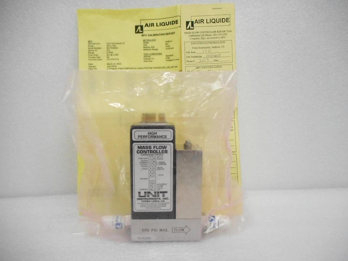Refurbished UNIT Instruments UFC-1100 Mass Flow Controller MFC 2 SLM N2 Refurbished