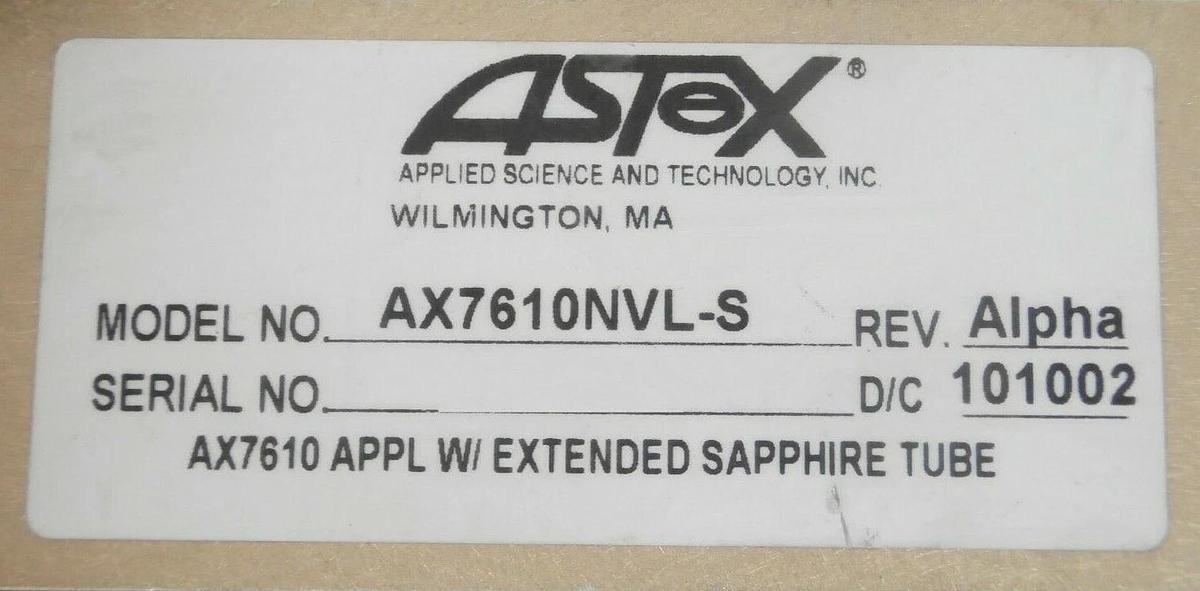 Used ASTeX Applied Science & Technology AX7610NVL-S Downstream Plasma Source Working