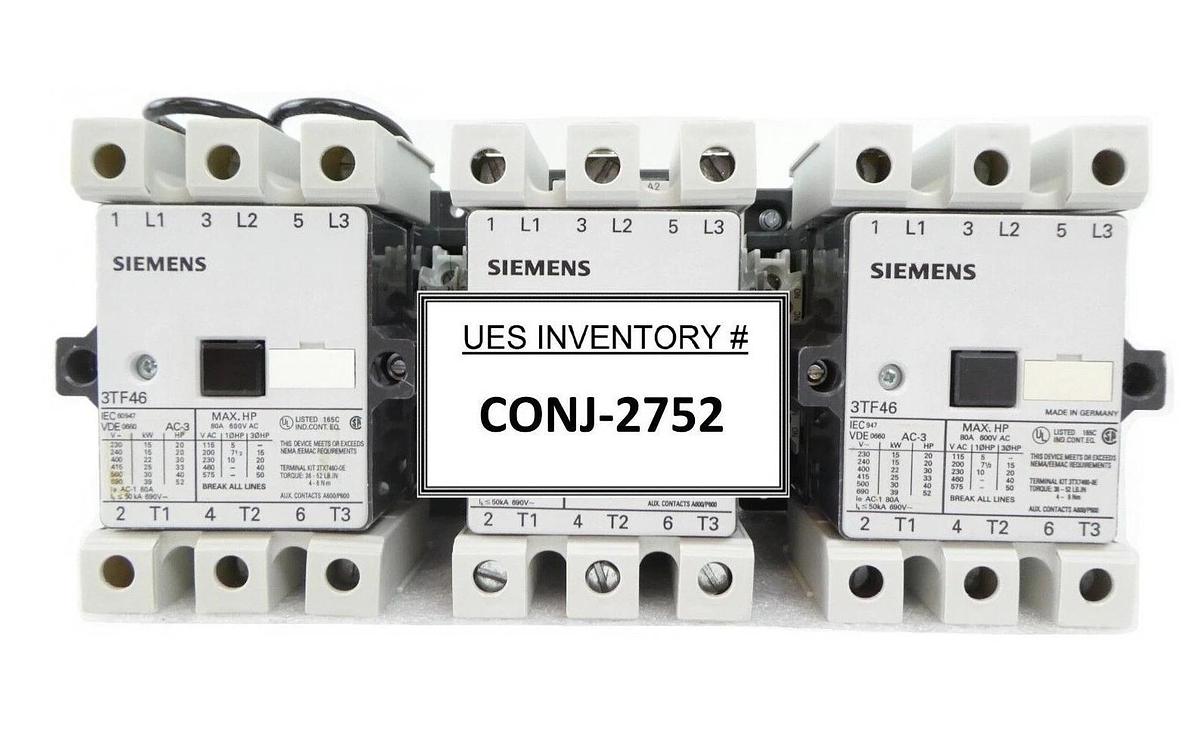 Used Siemens 3TF4622-OAC1 Contactor 3TF46 Mattson 579-19567-00 Lot of 3 Working Spare