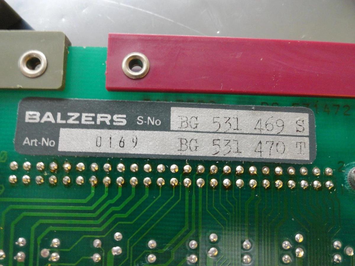 Used Balzers BG 531 470 T Panel Interface LSI 11 PCB Card BG531470T Used Working