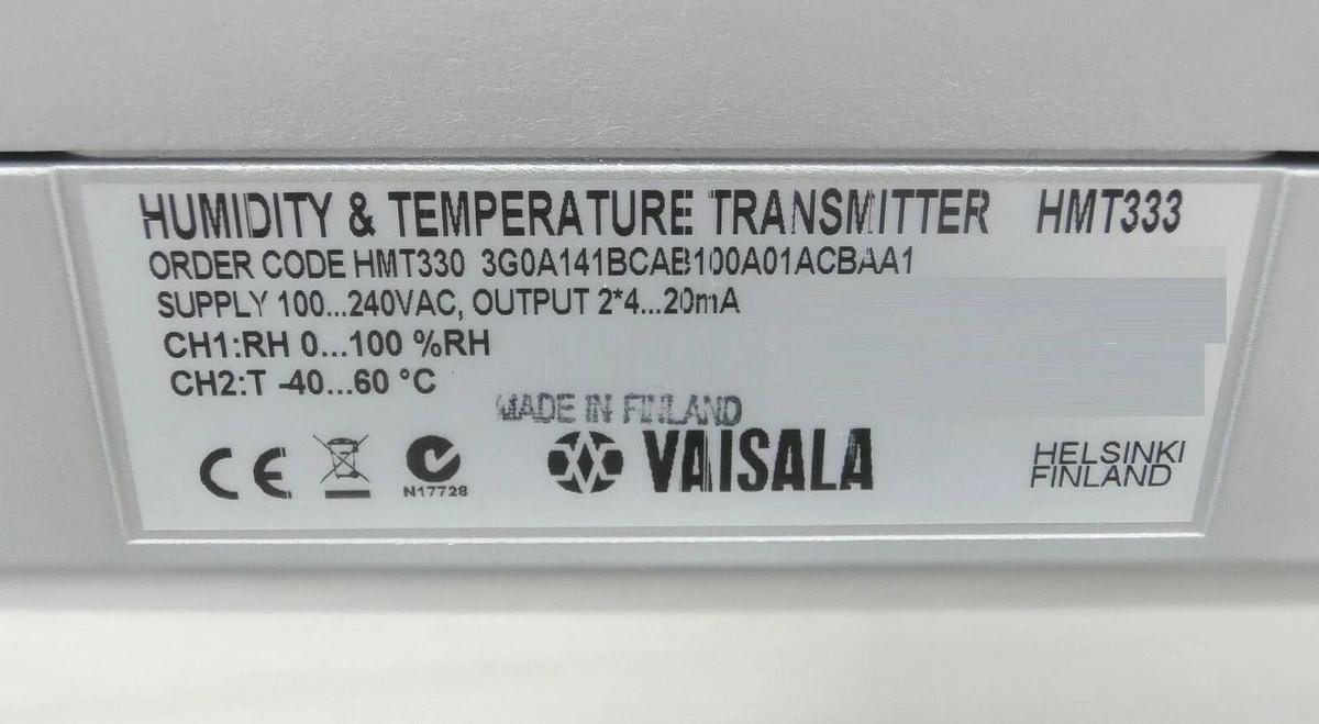 Used Vaisala 3G0A141BCAB100A01ACBAA1 Humidity & Temperature Transmitter HMT333 Spare