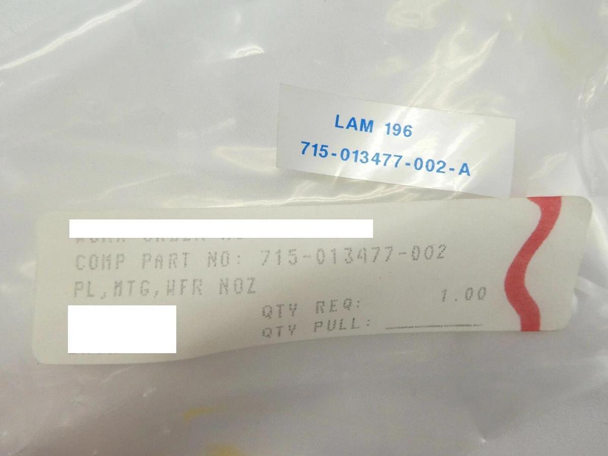 Lam Research 715-013477-002 PL MTG WFR NOZ Support Plate New Spare