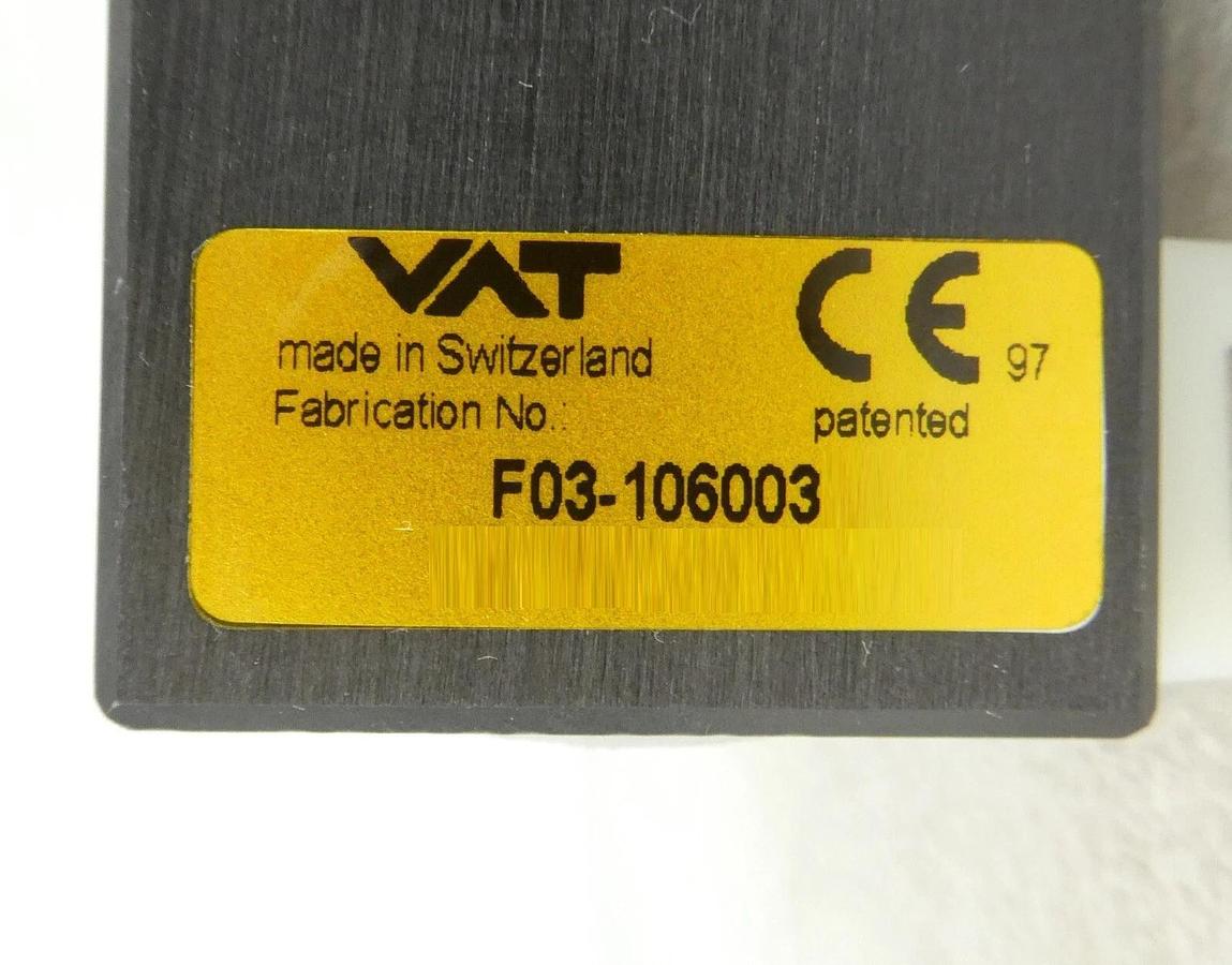 Used VAT F03-106003 High Vacuum Pneumatic Slit Valve Working Surplus