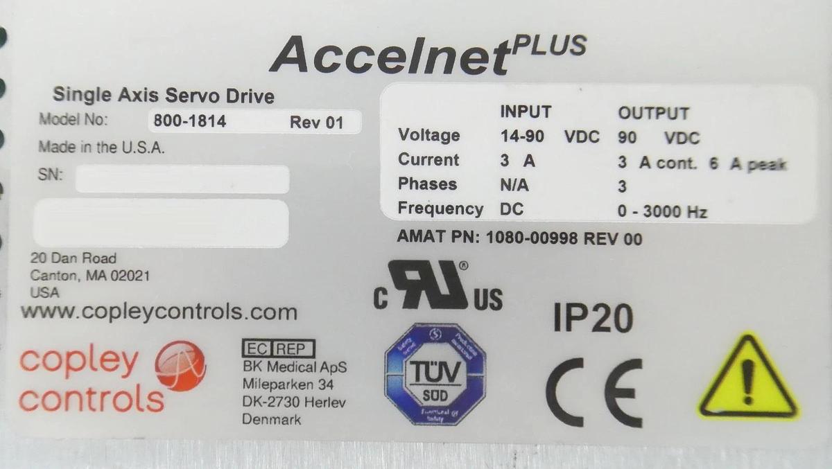 Used Copley Controls 800-1814 Single Axis Servo Drive Lot of 3 Working
