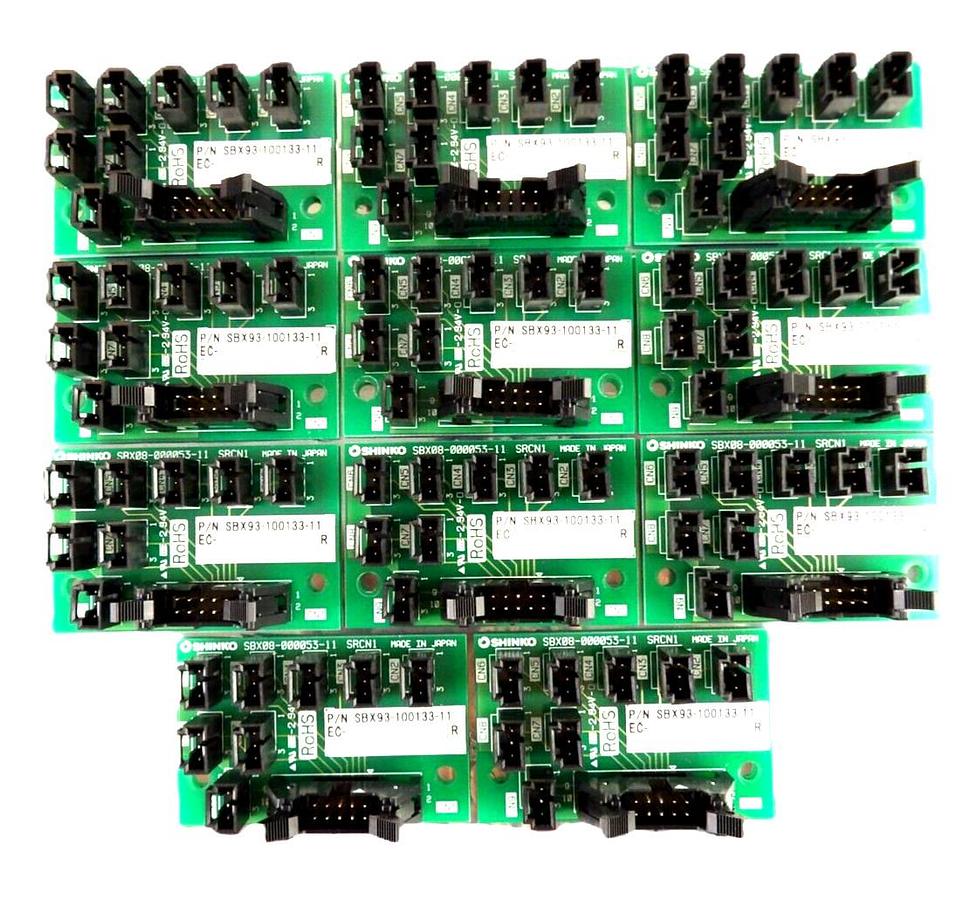 Used Shinko SBX93-100133-11 Interface Board PCB SBX08-000053-11 SRCN1 Lot of 11