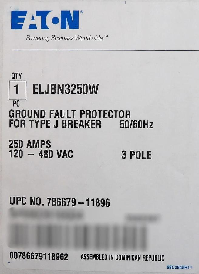 Eaton ELJBN3250W Ground Fault Protector New
