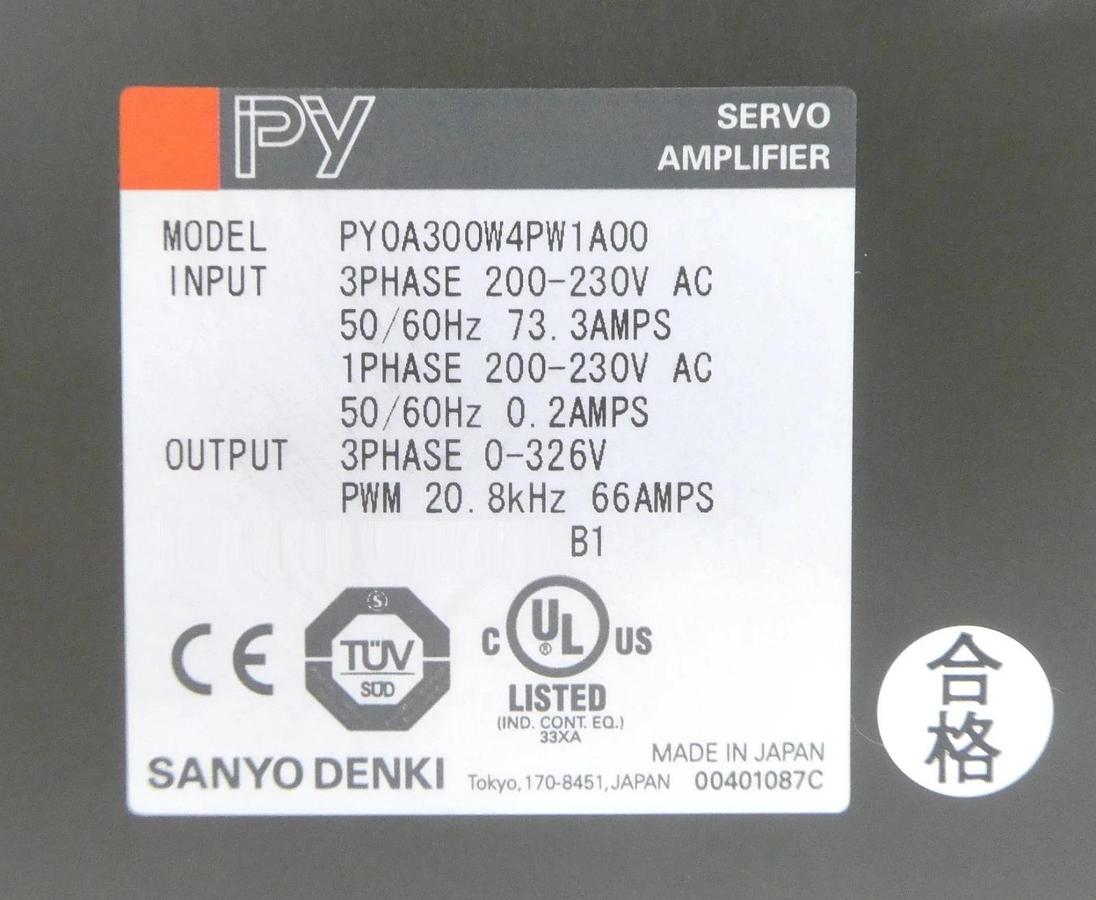 Used Sanyo Denki PY0A300W4PW1A00 PY Servo Amplifier Working