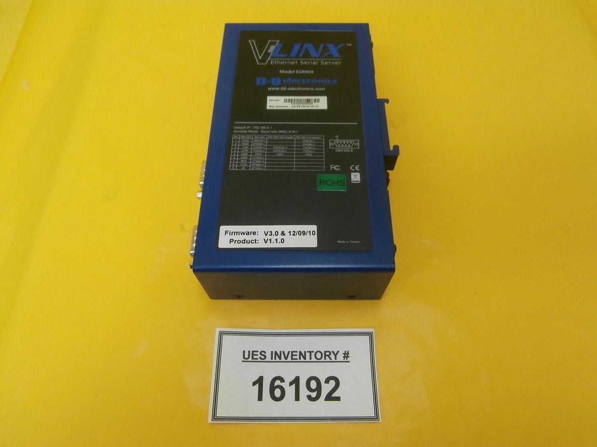 Used B&B Electronics ESR904 4-Port Industrial Ethernet Serial Server V3.0 V-LINX Used