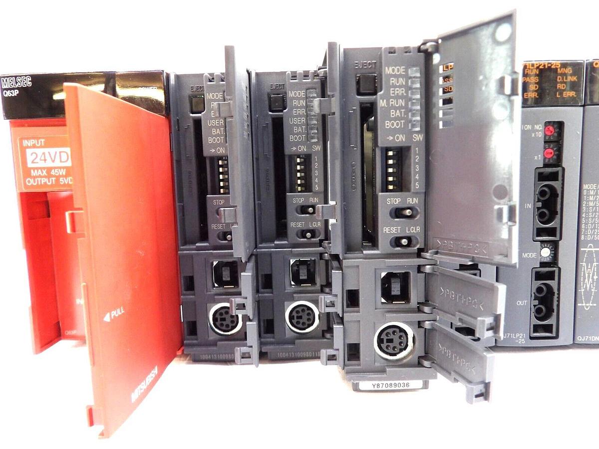 Used Mitsubishi MELSEC-Q PLC Control Assembly Q25HCPU Q173CPUN Lot of 3 Working Spare