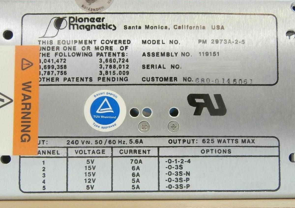 Used Lam Research 859-8158-001 Power Supply Panel Assembly PM 2973A-2-5 Working