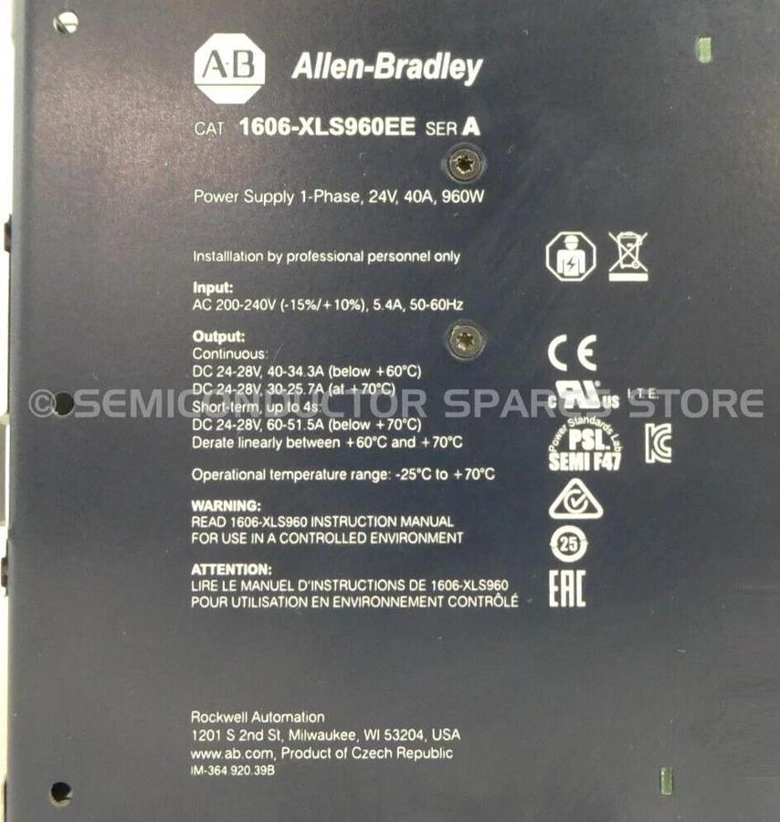 Used AB Allen-Bradley 1606-XLS960EE PLC Automation Power Supply 1606-XLS Working