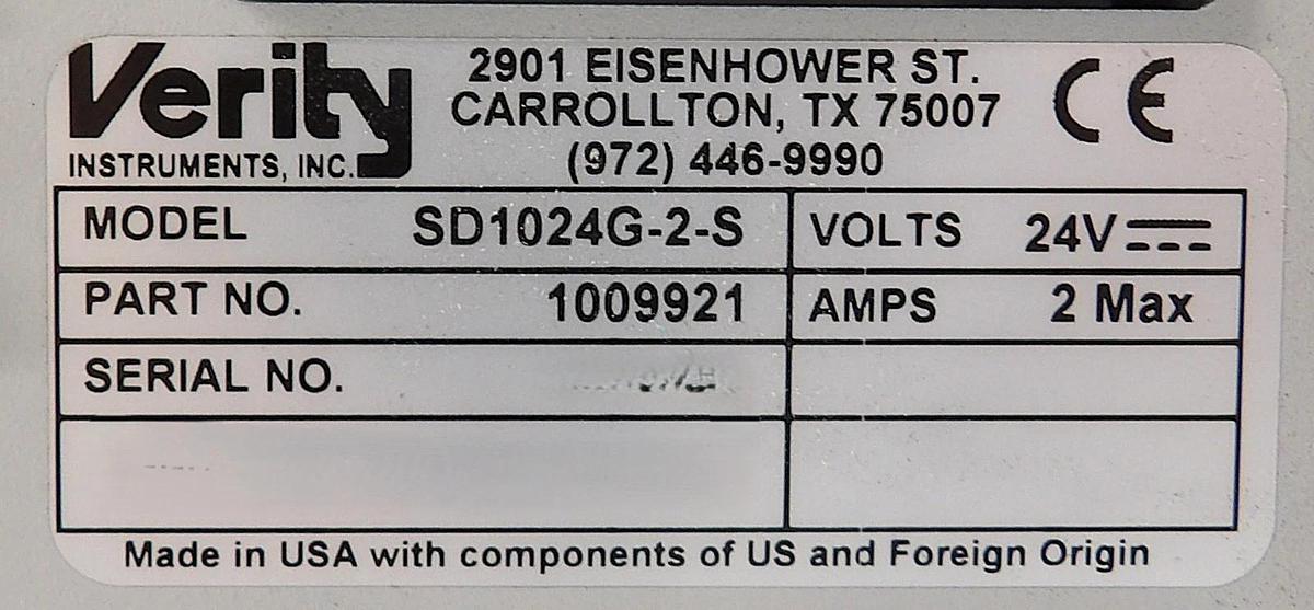 Used Verity Instruments 1009921 High Resolution Spectrometer SD1024G-2-S Working