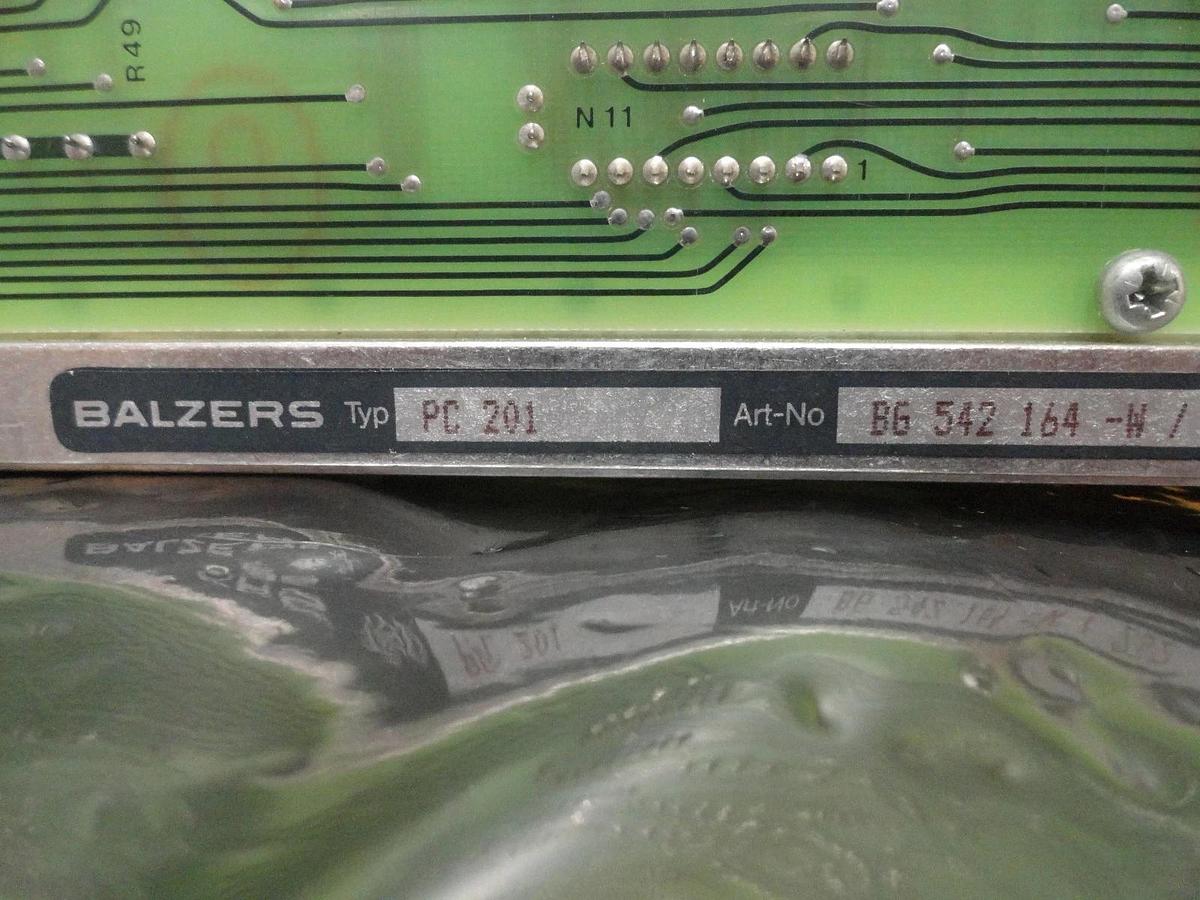 Used Balzers BG 542 164 W Control Module PCB Card PC 201 PC201 Used Working