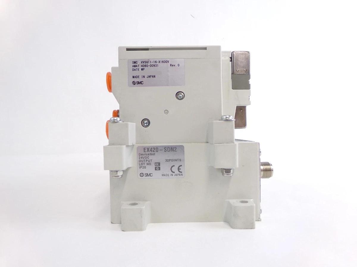 Used SMC VV5Q11-16-X1600V 16-Port Manifold EX420-SDN2 AMAT Lot of 2 Working