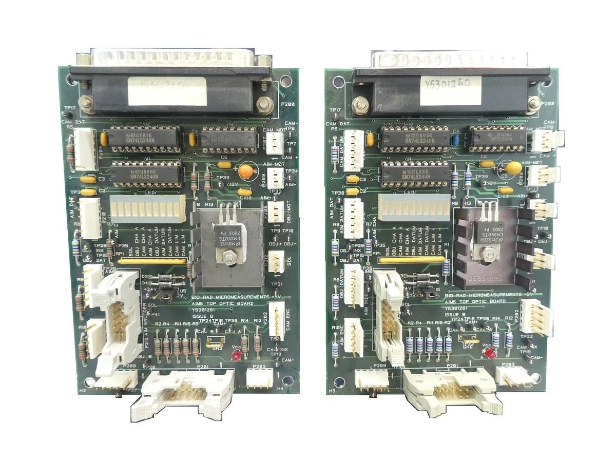 Used Bio-Rad Y5301261 AIMS Top Optic PCB Y5301260 Lot of 2 Quaestor Q7 Working Spare