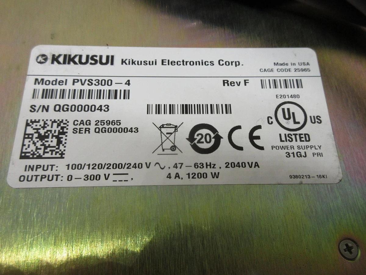 Used Kikusui PVS300-4 Regulated DC Power Supply Nikon NSR-S204B Used Working
