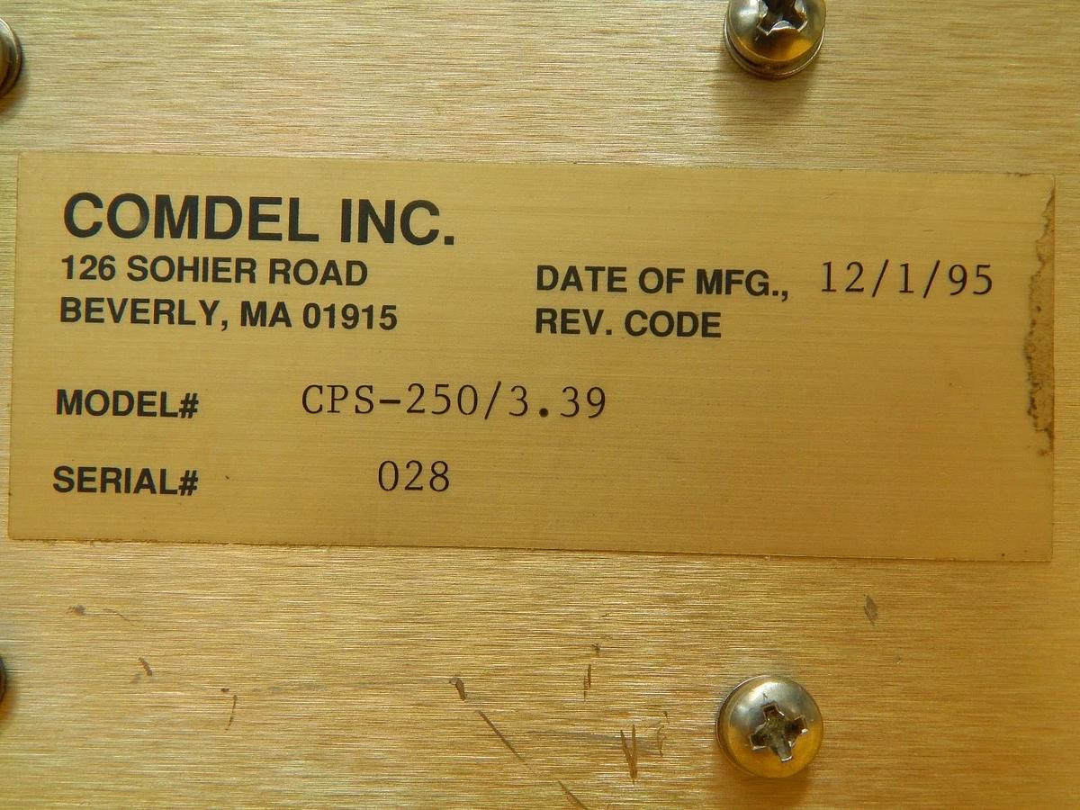 Used CPS-250 Comdel CPS-250/3.39 RF Power Source 250W @ 3.39Mhz Tested Working