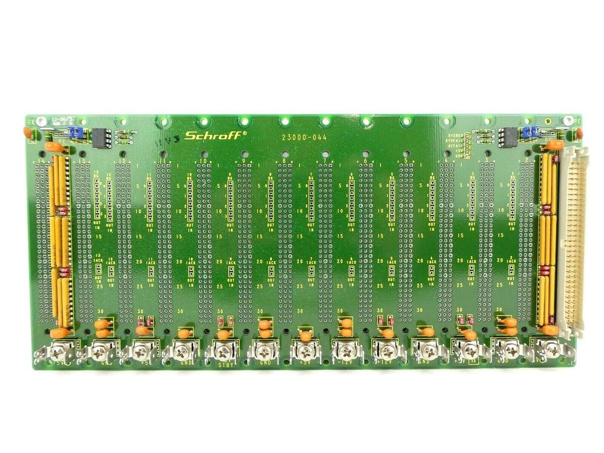 Used Schroff 23000-044 Expansion Board Backplane PCB VME J1 14 Slot Working Surplus