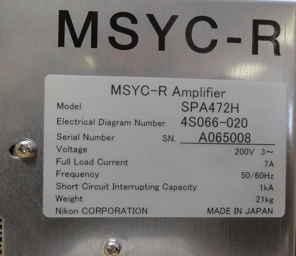 Used Nikon Precision 4S066-020 MSYC-R Amplifier Module SPA472H 4S013-684-1 Working