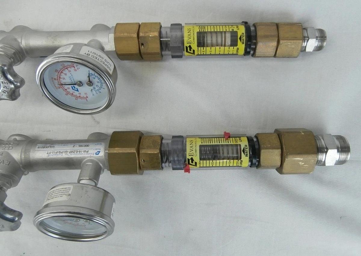Used Evans PWR-24PS-16UW-12UW Manifold with Gauges Edwards NRYOWP543 TPU Used Working