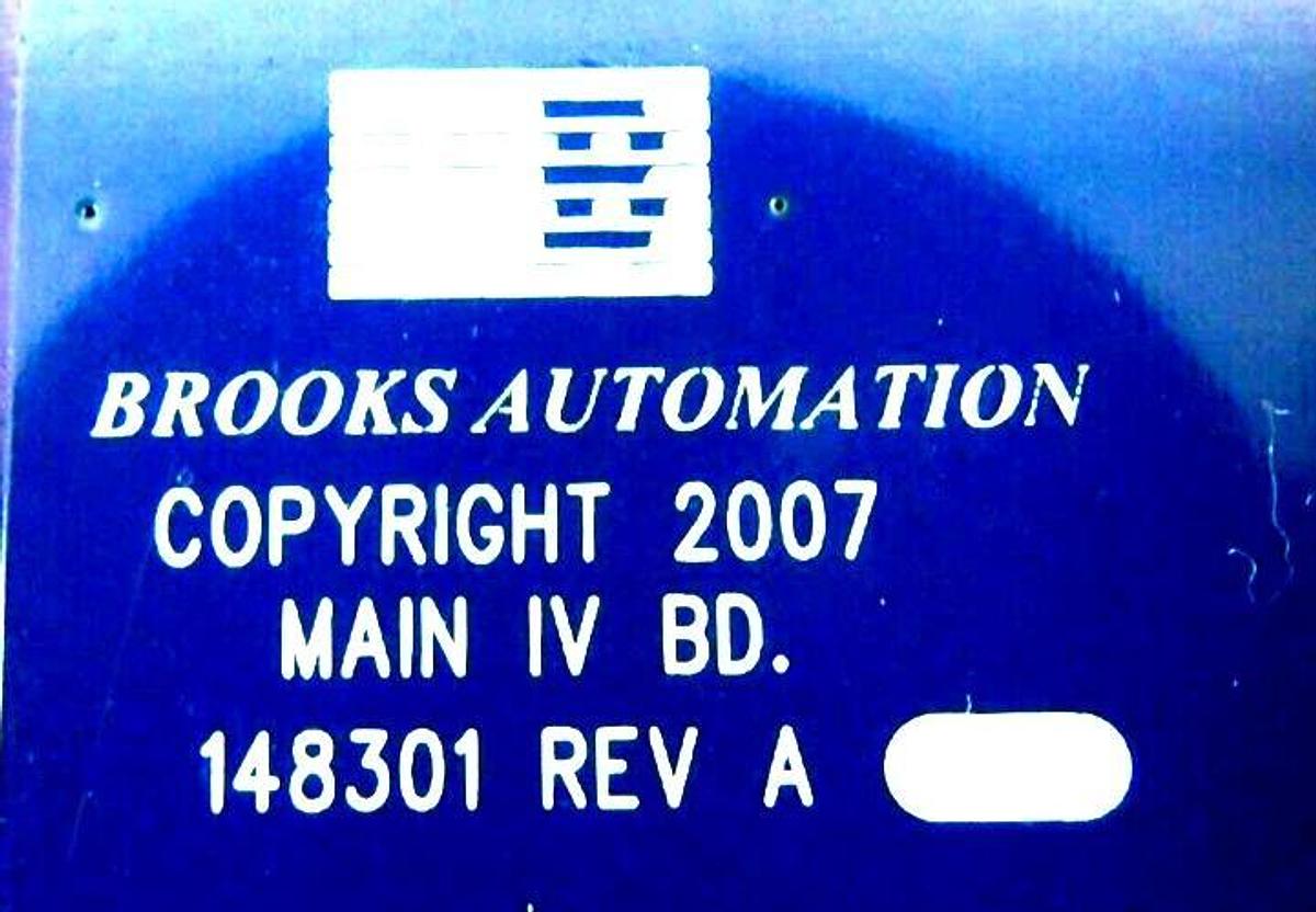 Used Brooks Automation 148300 Main IV Board Assembly PCB 148301 Working Surplus