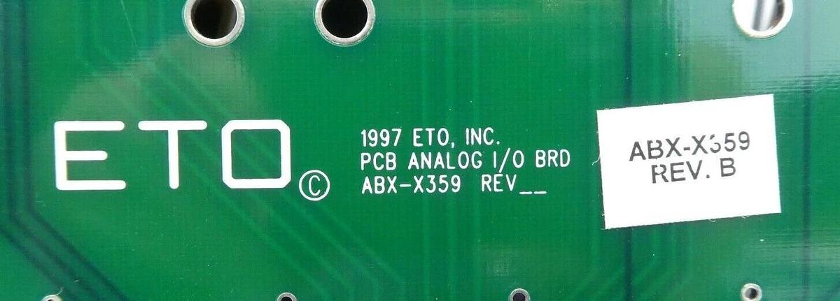 Used ETO Ehrhorn Technological ABX-X349 Analog I/O PCB AMAT Centura ETO Rack