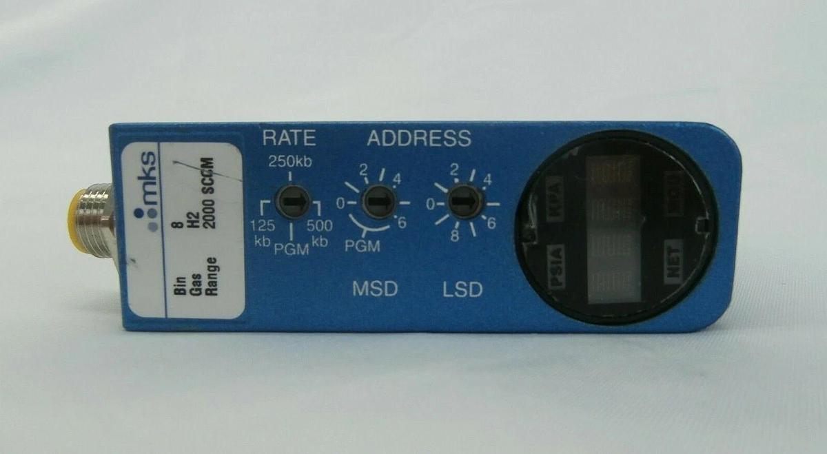 Used MKS Instruments P8A007203C6T0AA Mass Flow Controller πMFC 2000 SCCM H2 Working