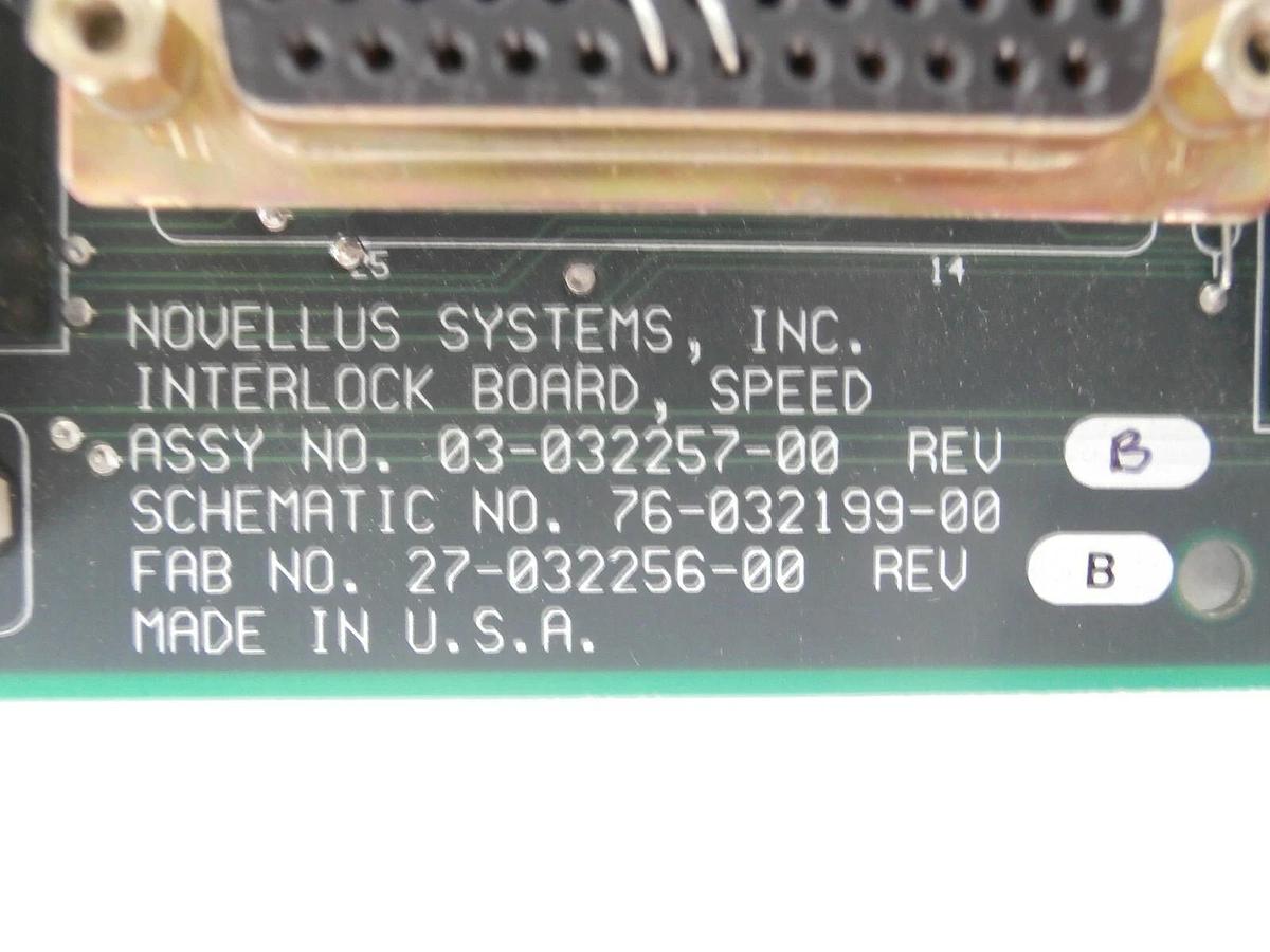 Used Novellus Systems 03-032257-00 Speed Interlock PCB 03-03225-70 Working Surplus