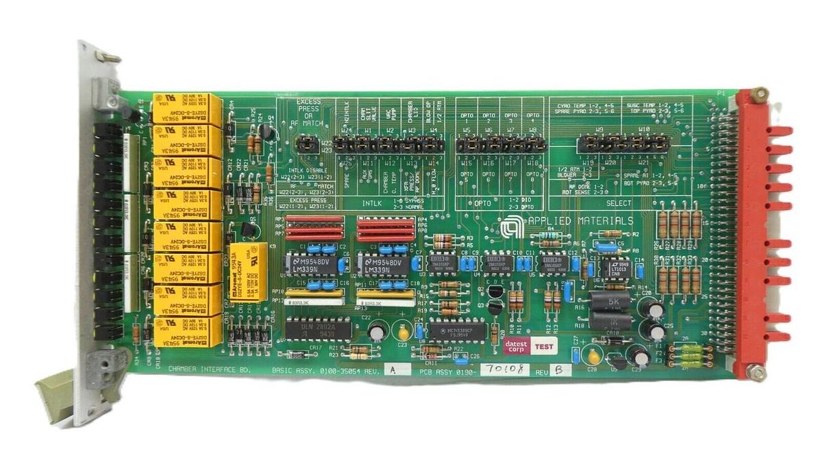 Used AMAT Applied Materials 0190-70108 Chamber Interface PCB Card 0100-35054 Working