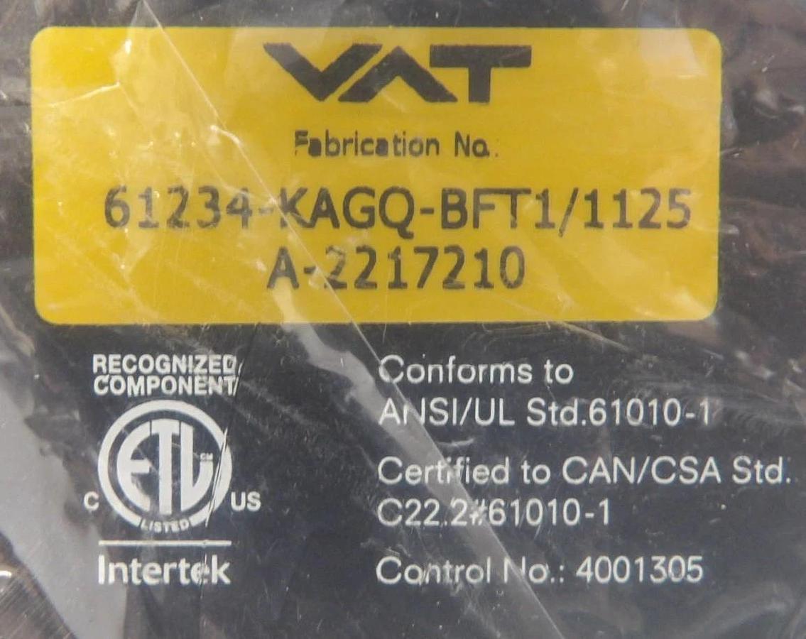Used VAT 61234-KAGQ-BFT1 Butterfly Control Valve Series 612 Lot of 2 Working