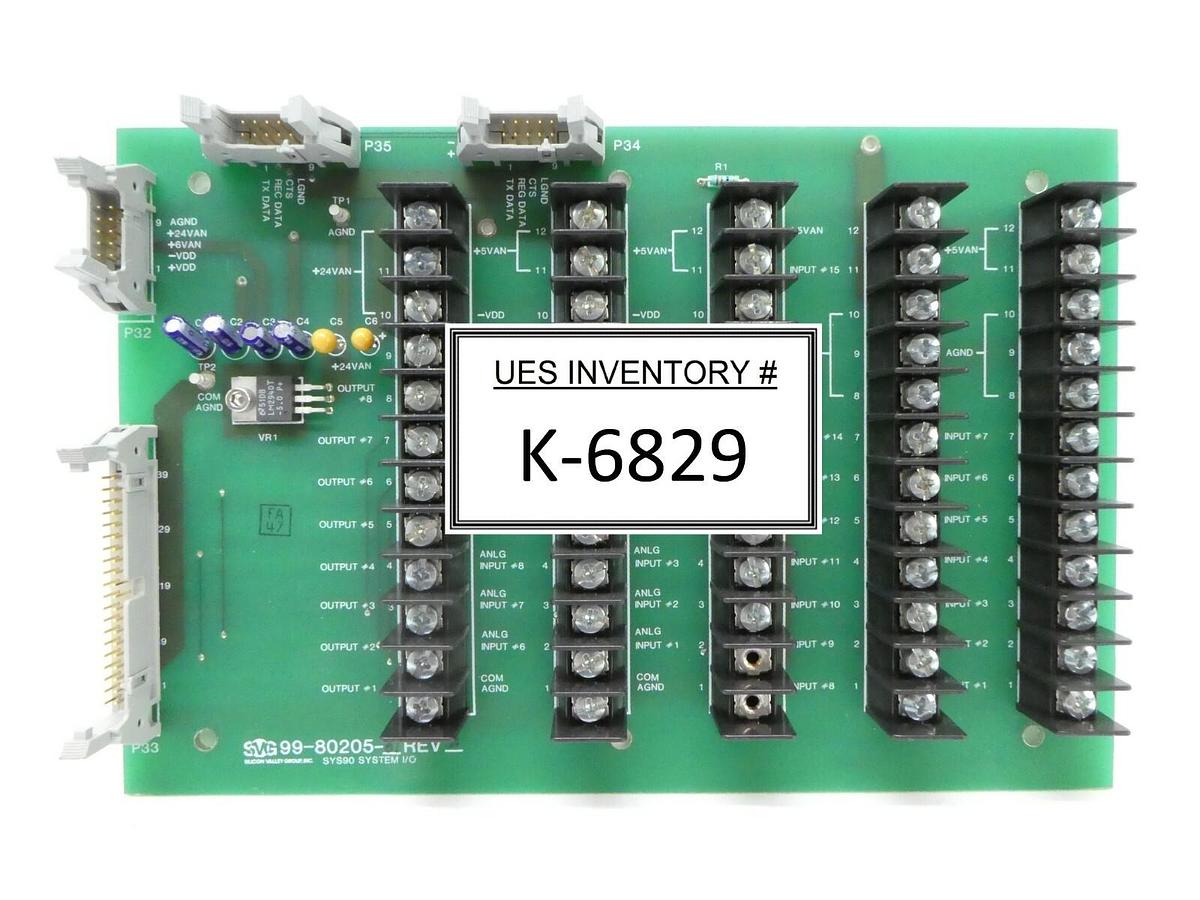 Used SVG Silicon Valley Group 99-80205-01 SYS90 System I/O PCB Rev. F 90S Working