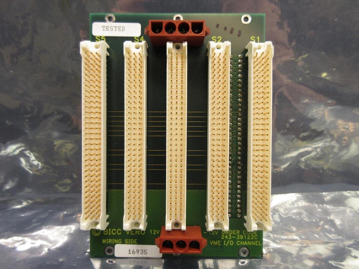 Used BICC VERO 243-39122C VME I/O Channel Backplane Board PCB Ultratech Stepper Used