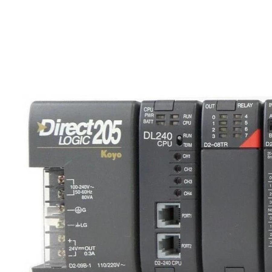 Used Automation Direct D2-09B-1 9-Slot PLC D2-240 DirectLOGIC 205 Koyo Working