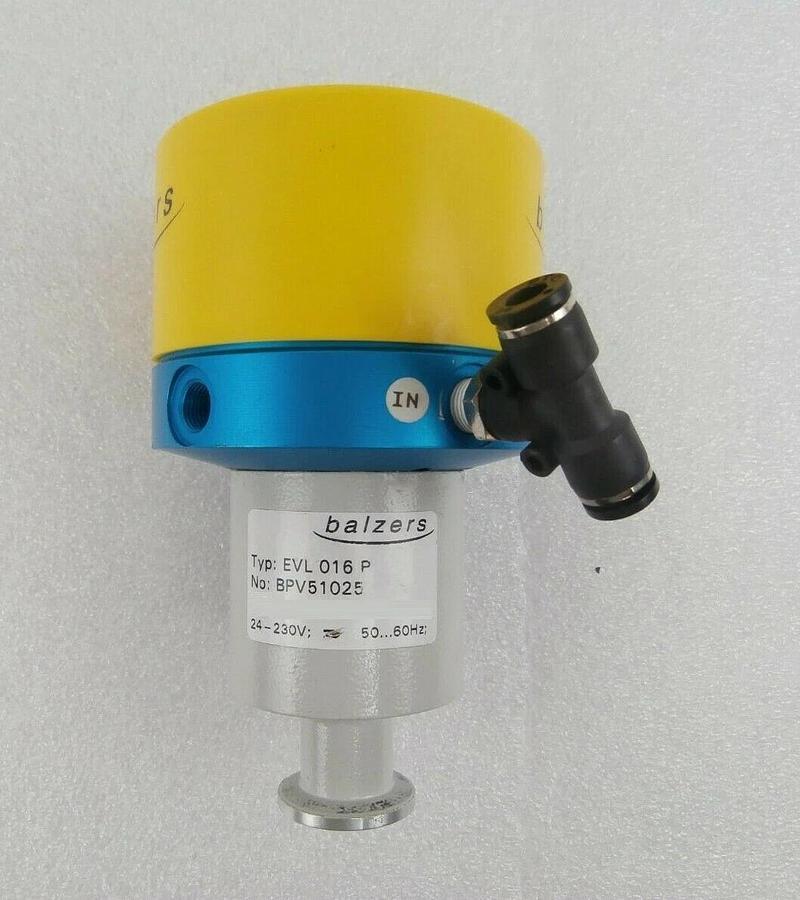 Used Balzers BPV51025 Right Angle Vacuum Isolation Valve EVL 016 P Working Surplus