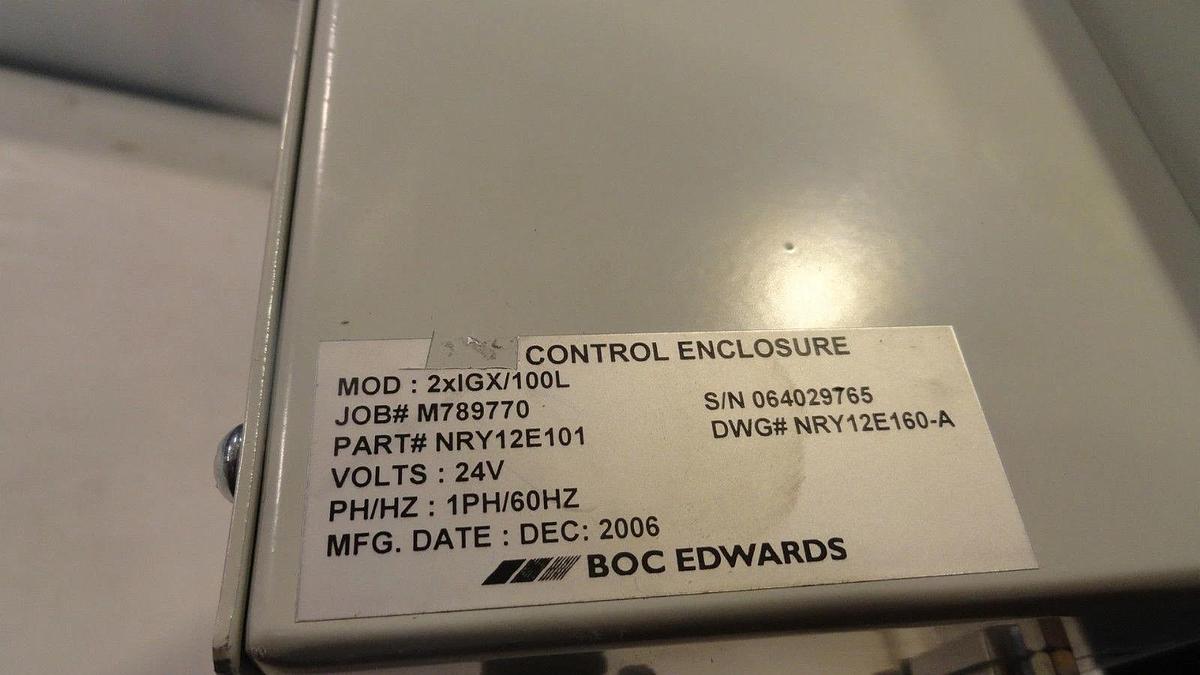 Used Edwards NRY12E101 Control Enclosure 2xIGX/100L Used Working
