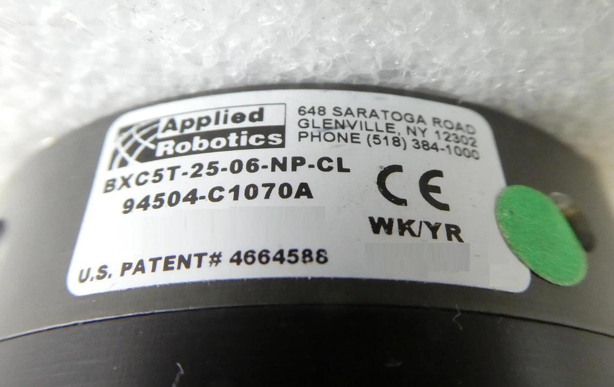 Used Applied Robotics 94504-C1070A Robot End Effector BXC5T-25-06-NP-CL Zygo Working