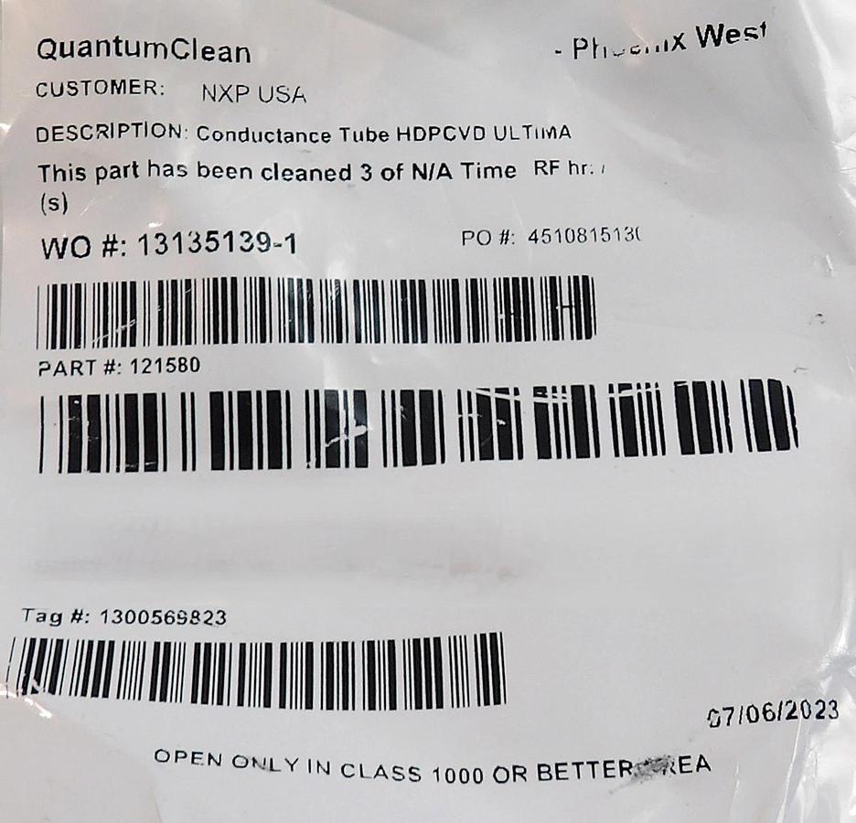 AMAT Applied Materials 0040-01227 HDPCVD Conductance Tube ULTIMA New Surplus