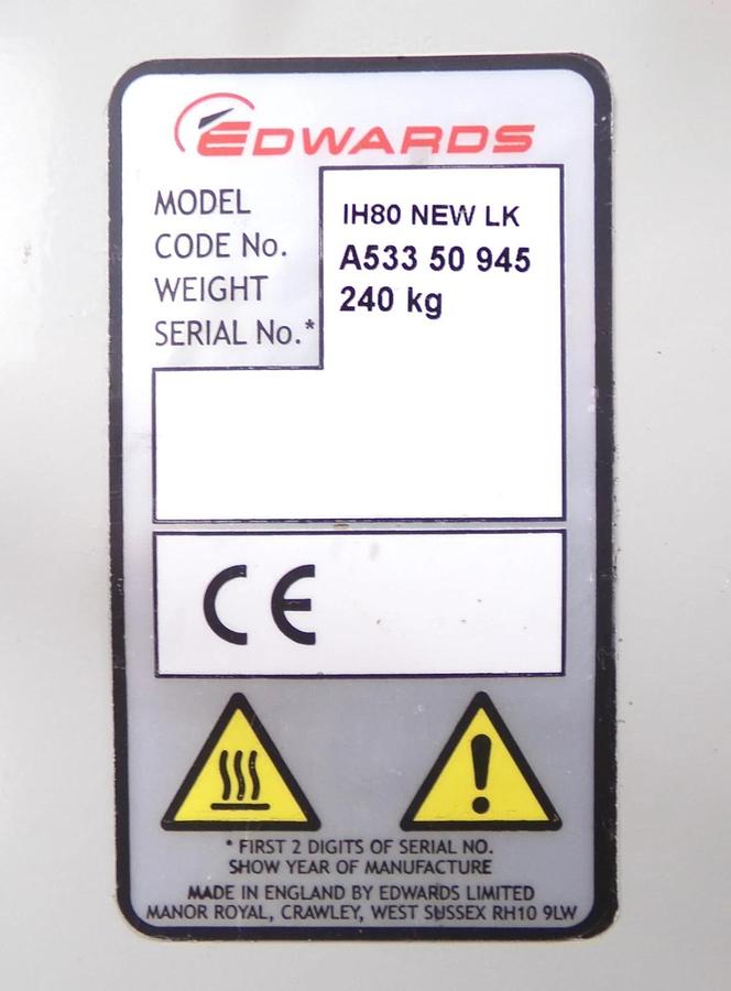 Used iH80 Edwards A533 50 945 Dry Vacuum Pump New Look A53350945 Working Surplus