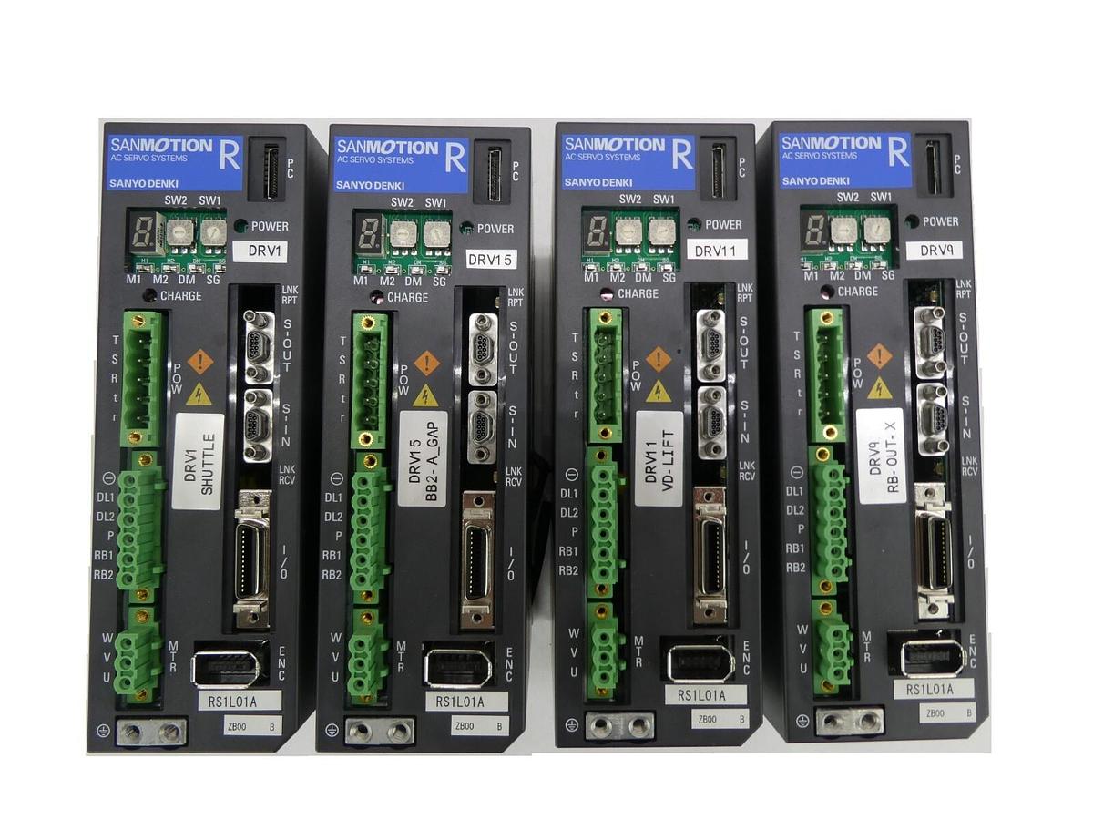 Used Sanyo Denki RS1L01AZB00 Servo Drive SANMOTION R Reseller Lot of 4 Working