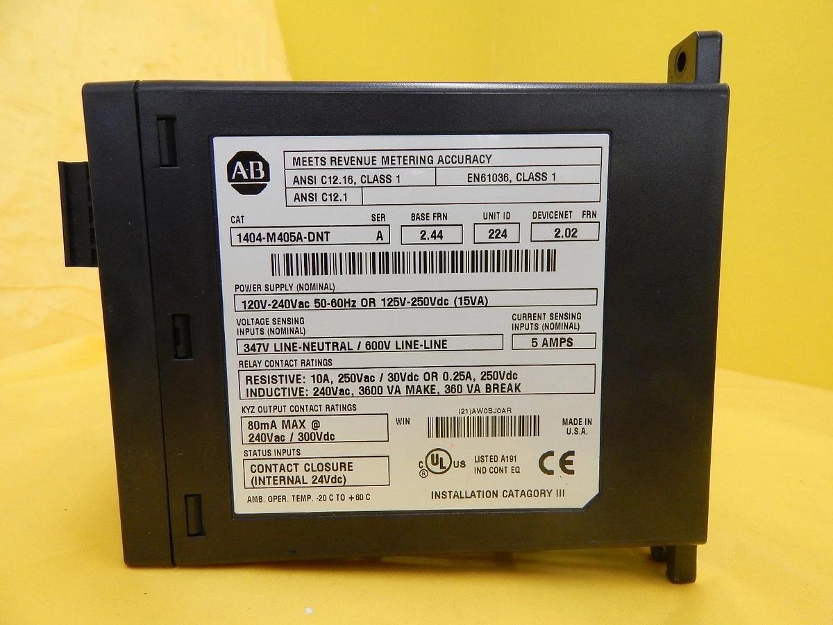 Used AB Allen-Bradley 1404-M405A-DNT Powermonitor 3000 Set 1404-DM Working Surplus