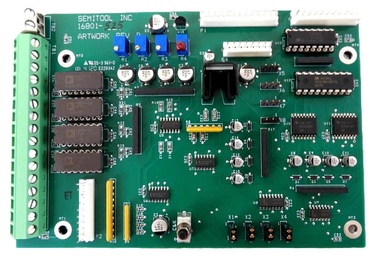 Semitool 16801 Quad Overtemp PCB Board Assembly 16801-525 New Surplus